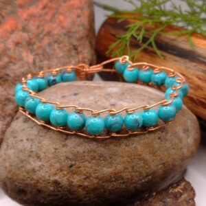 Bransoletka „Rytm Przemiany” z turkusowymi koralikami