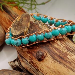 Bransoletka „Rytm Przemiany” z turkusowymi koralikami